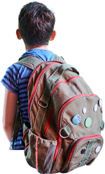 Child with backpack